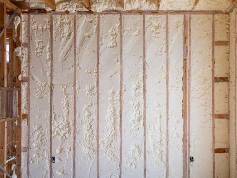Spray foam insulation In wall
